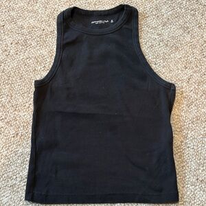 Abercrombie & Fitch Black Ribbed High-Neck Tank Top